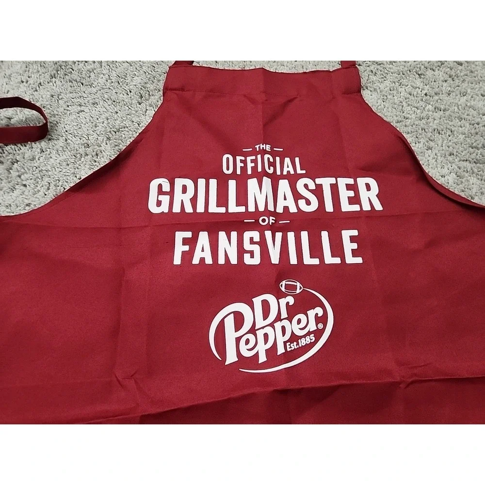 Dr Pepper Apron Unisex One Size Maroon Grillmaster Fansville Graphic